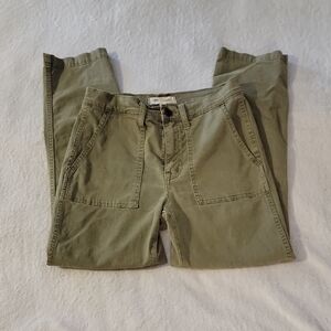 Olive Green Cotton Chinos with Straight Leg